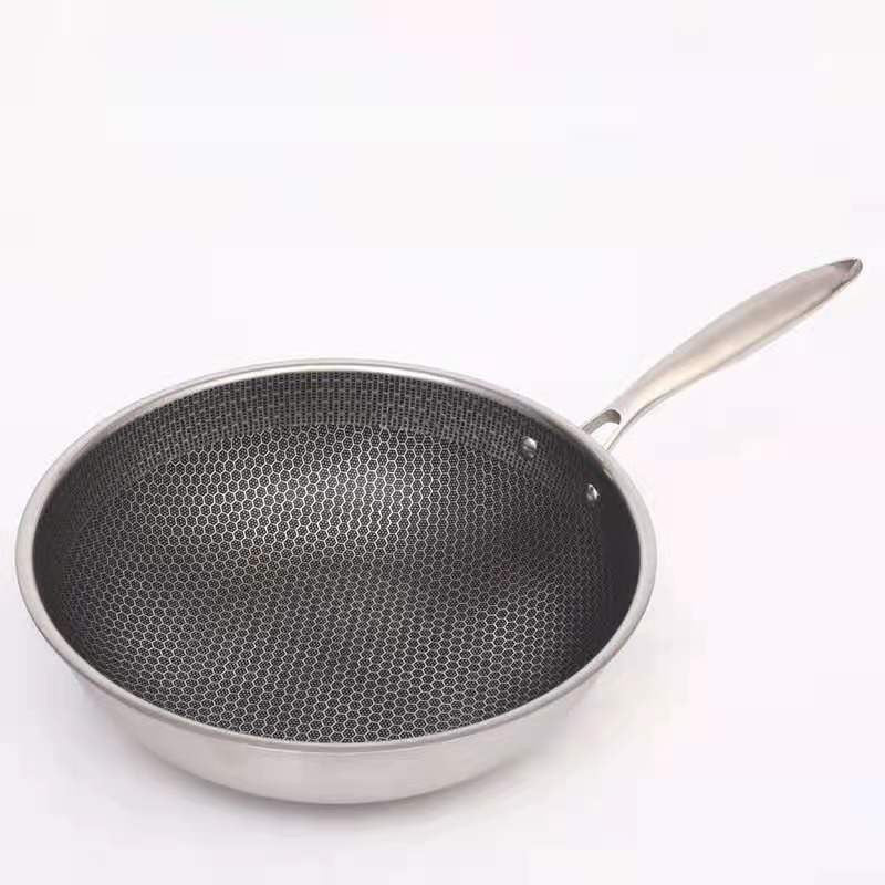 Stainless steel frying pan with non-stick coating for effortless cooking - TRENDVYO