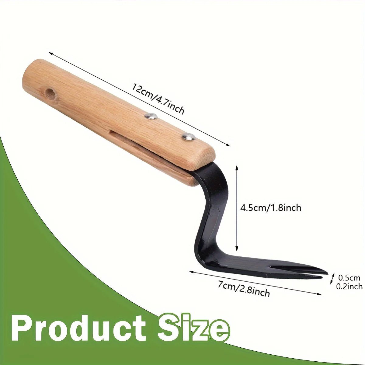 Stainless Steel Weed Puller Tool with Wooden Handle - TRENDVYO