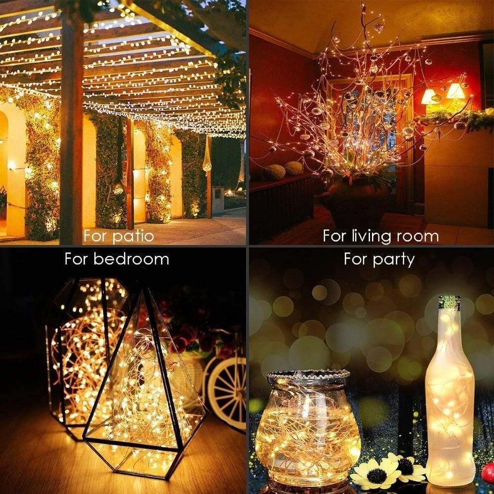 String Solar Lights Outdoor (Clear Cable) - TRENDVYO