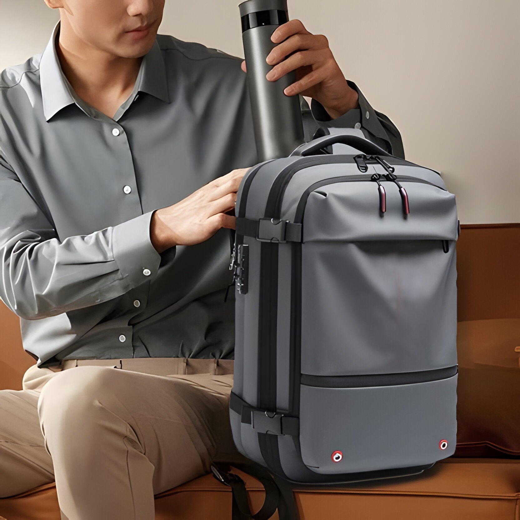 Structured Rucksack with Internal Compression System - TRENDVYO