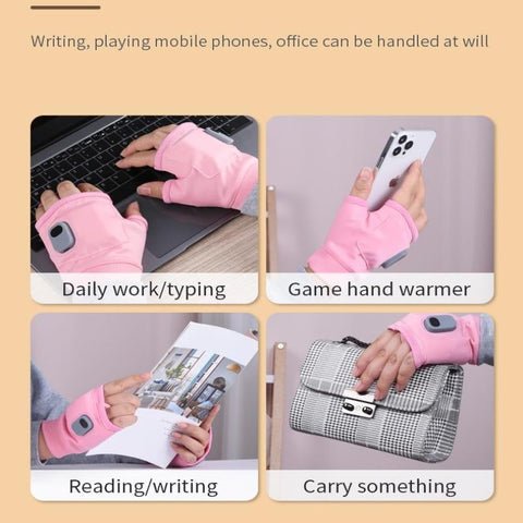USB Rechargeable Heated Fingerless Gloves - TRENDVYO
