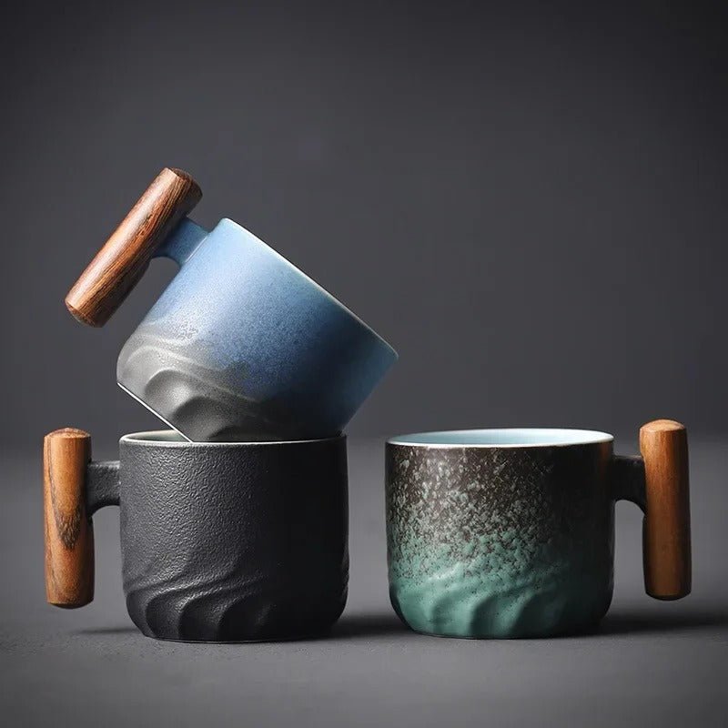 Vintage Espresso Cups With Wooden Handle - TRENDVYO