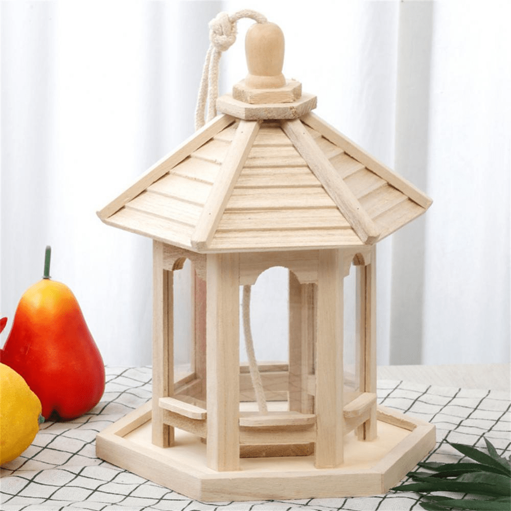 Wooden Transparent Household Bird Feeder - TRENDVYO