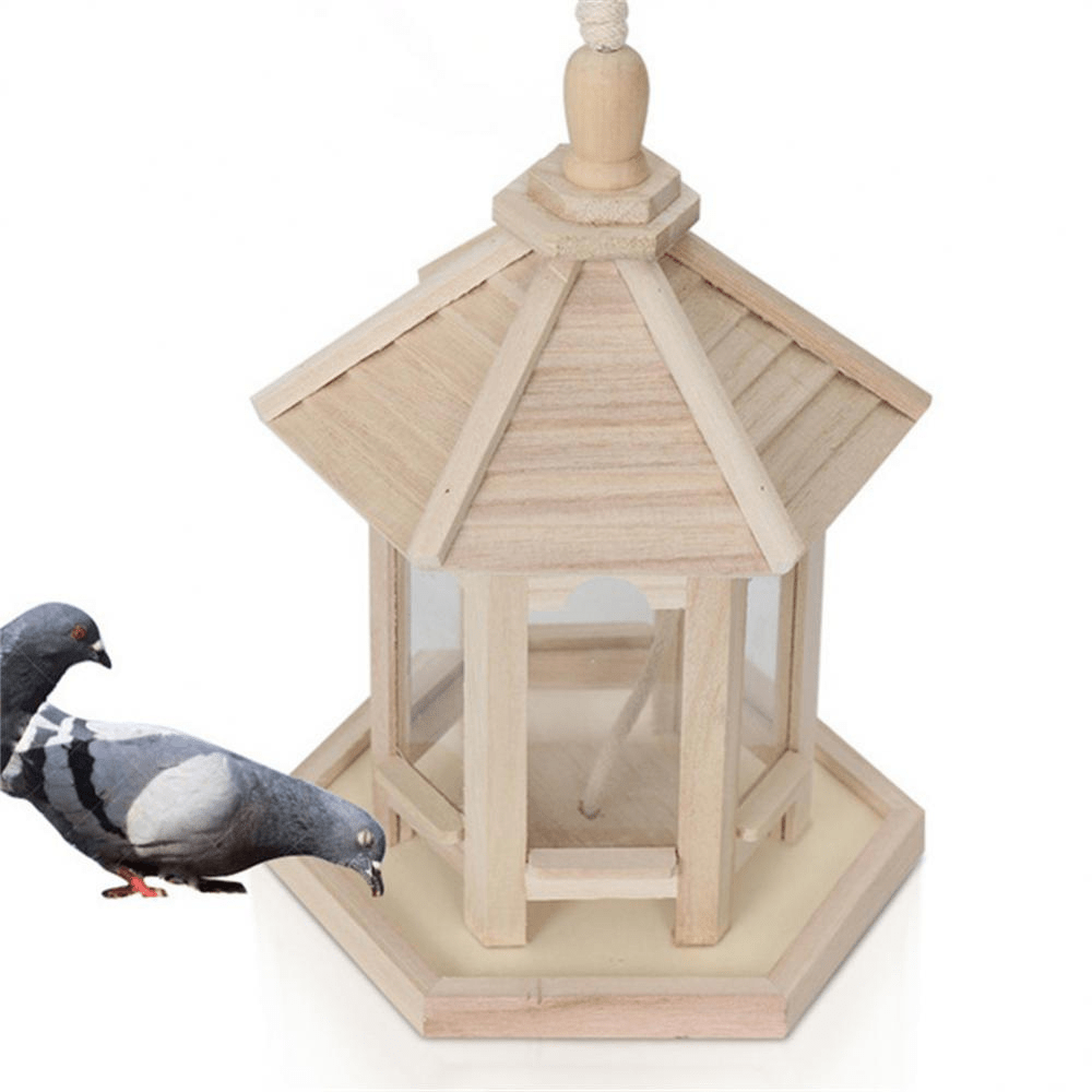 Wooden Transparent Household Bird Feeder - TRENDVYO