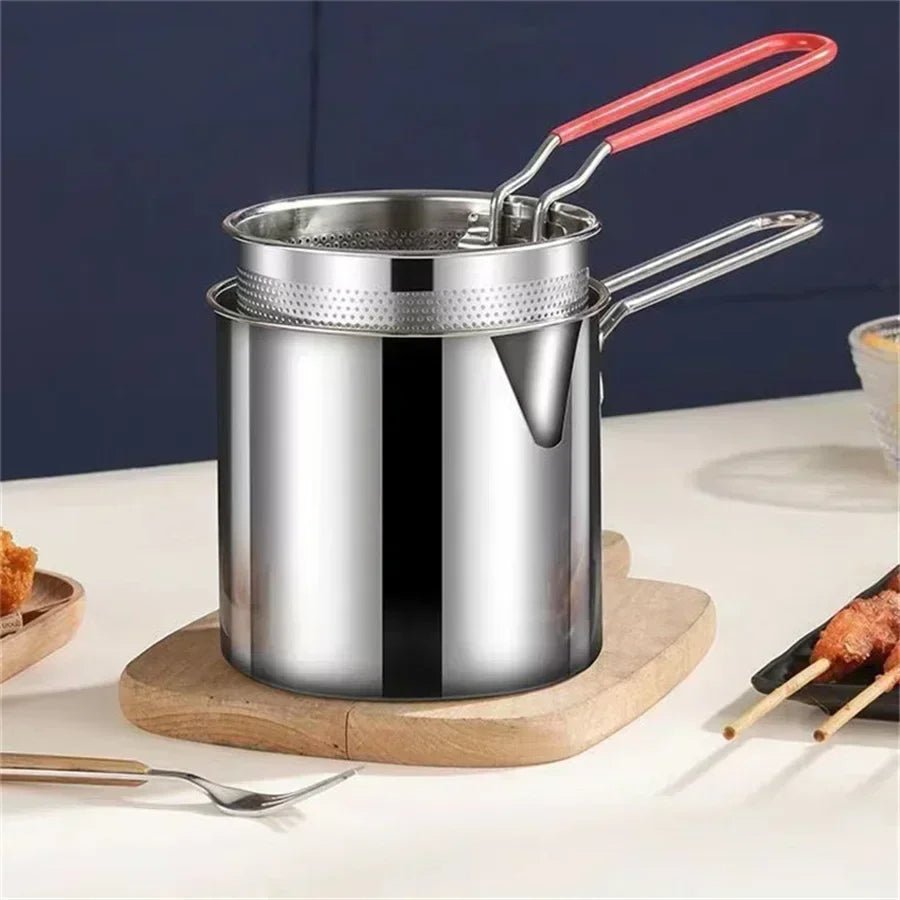 1200ML Deep Fryer Pot with Strainer - TRENDVYO