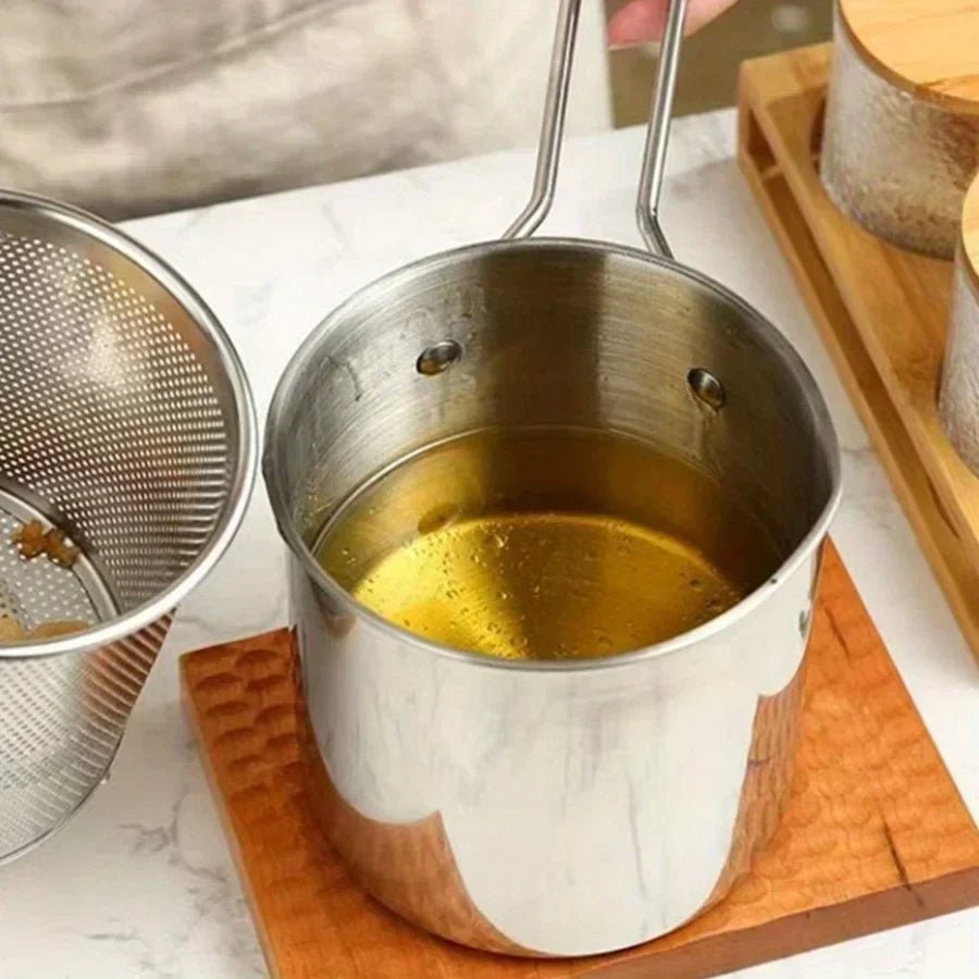 1200ML Deep Fryer Pot with Strainer - TRENDVYO