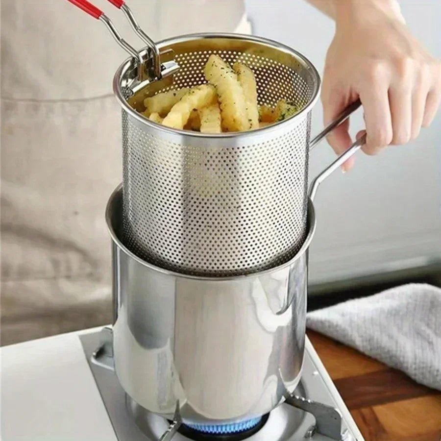 1200ML Deep Fryer Pot with Strainer - TRENDVYO
