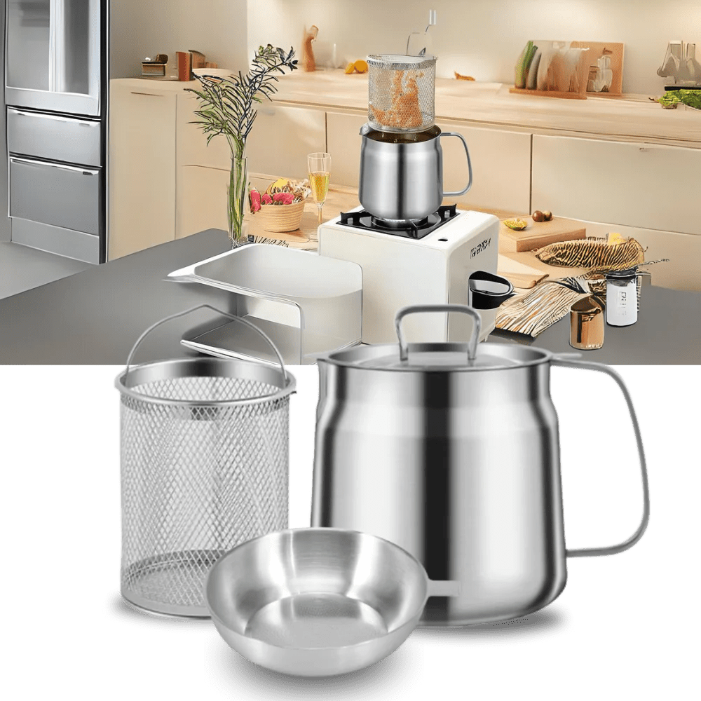 2-in-1 Stainless Steel Deep Frying Pot - TRENDVYO