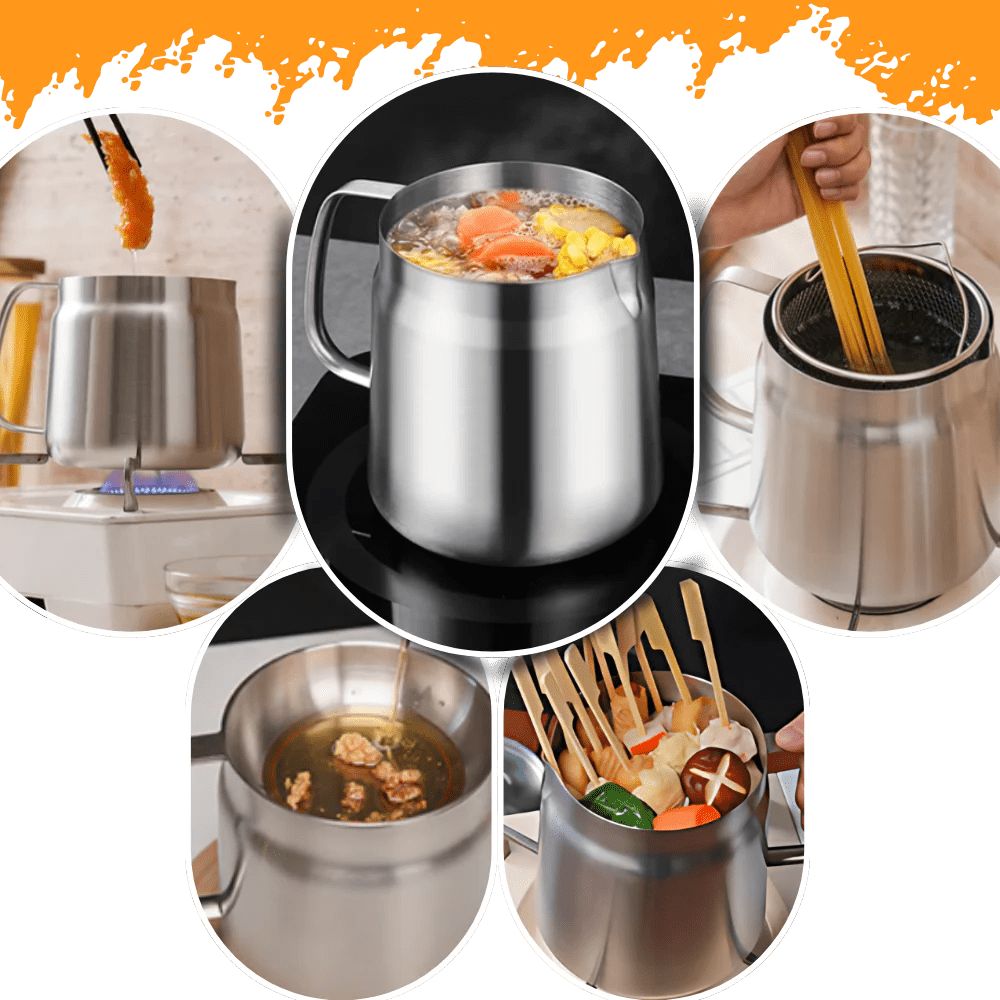 2-in-1 Stainless Steel Deep Frying Pot - TRENDVYO