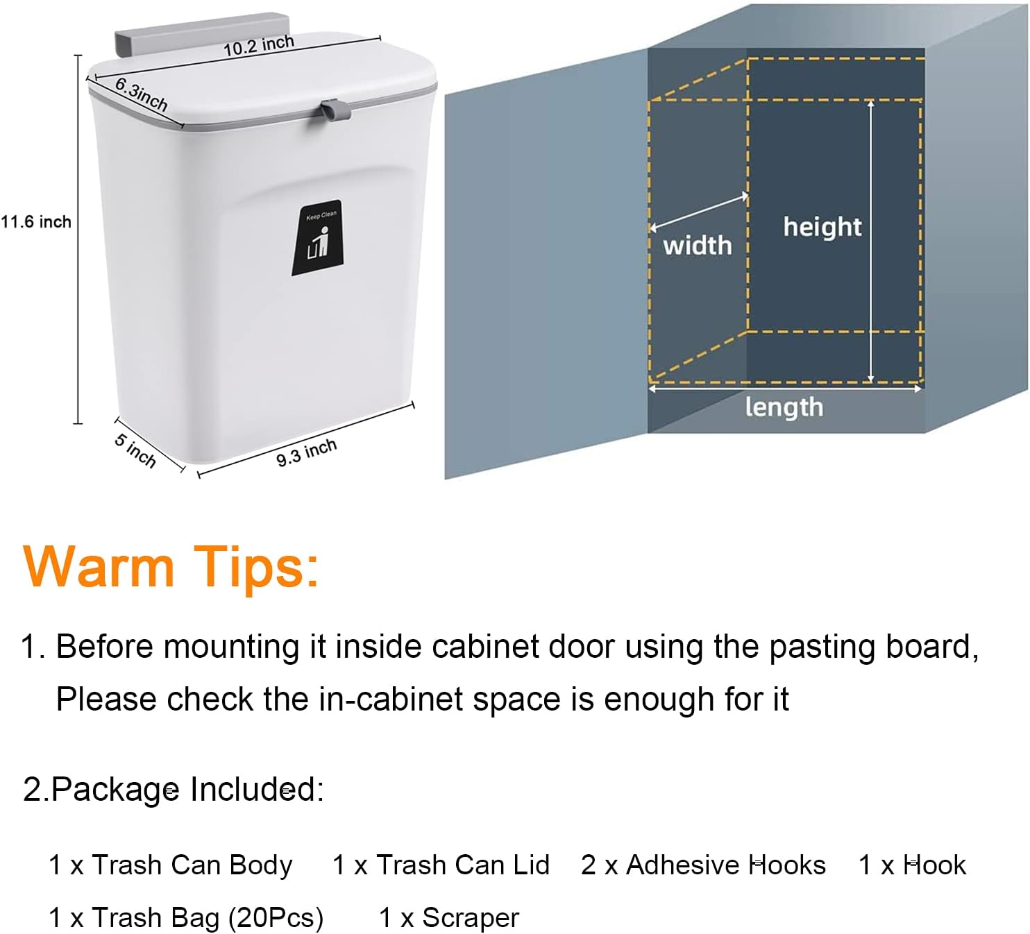 2.4 Gallon Kitchen Compost Bin For Counter Top Or Under Sink - TRENDVYO