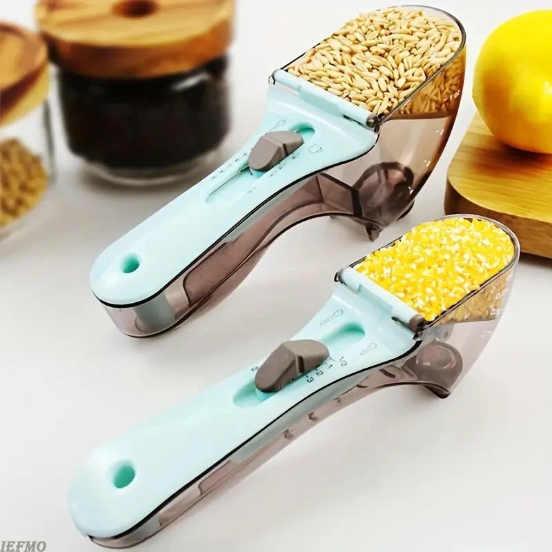 2Pcs Adjustable Measuring Cup And Measuring Spoon - TRENDVYO