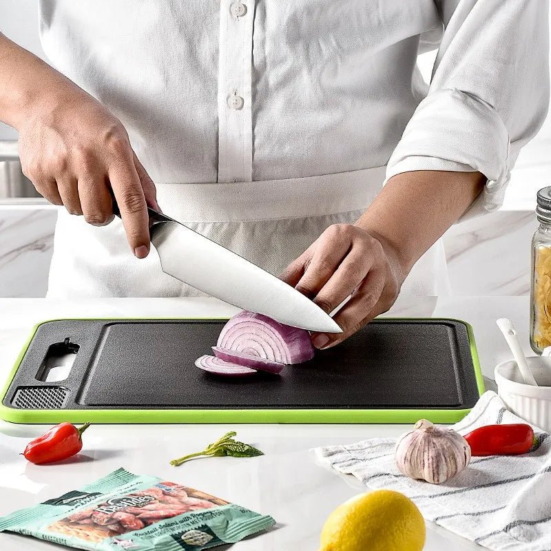 4-in-1 Cutting Board with Thawing Tray and Knife Sharpener - TRENDVYO