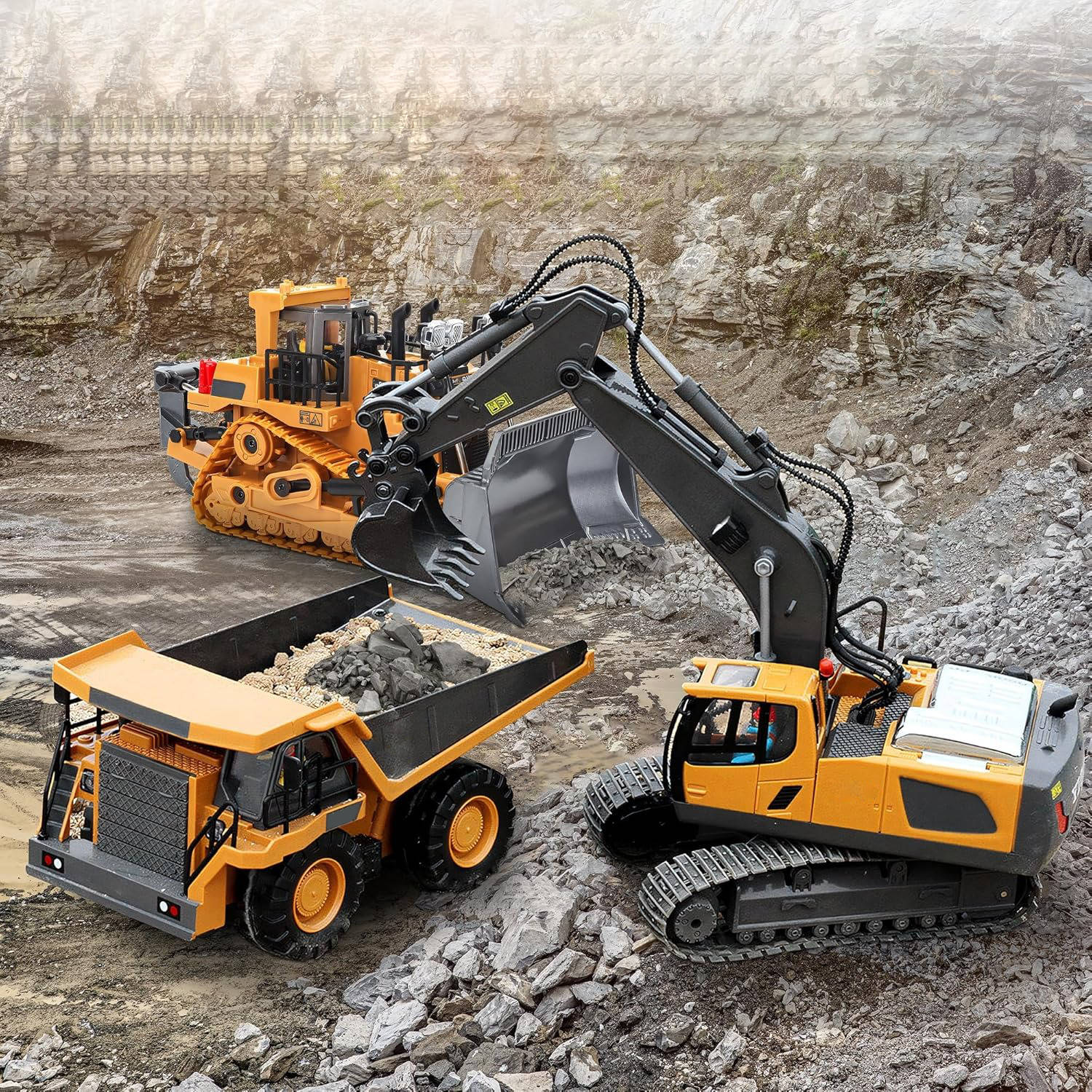 4WD Remote Control Excavator Bulldozer Dump - TRENDVYO