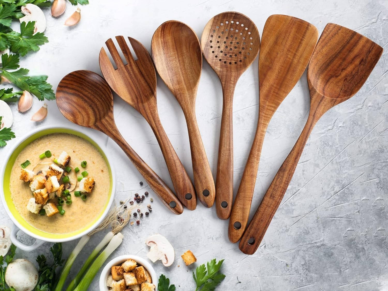 6pcs Wooden Utensils Set - TRENDVYO