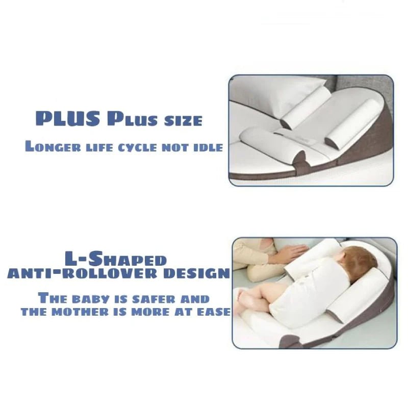 Baby Wedge Side Sleeping Pillow Bed Reflux Anti Roll Newborn Bed - TRENDVYO