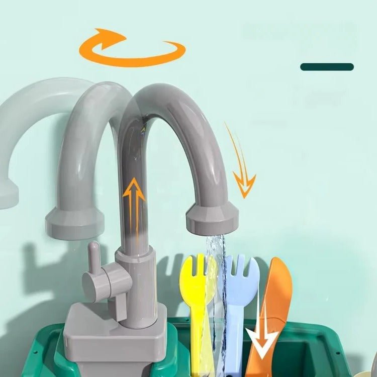 Children’s Play Kitchen with Flowing Water Feature - TRENDVYO