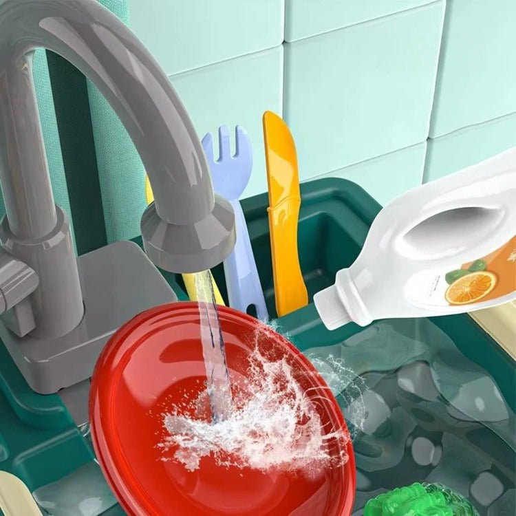 Children’s Play Kitchen with Flowing Water Feature - TRENDVYO