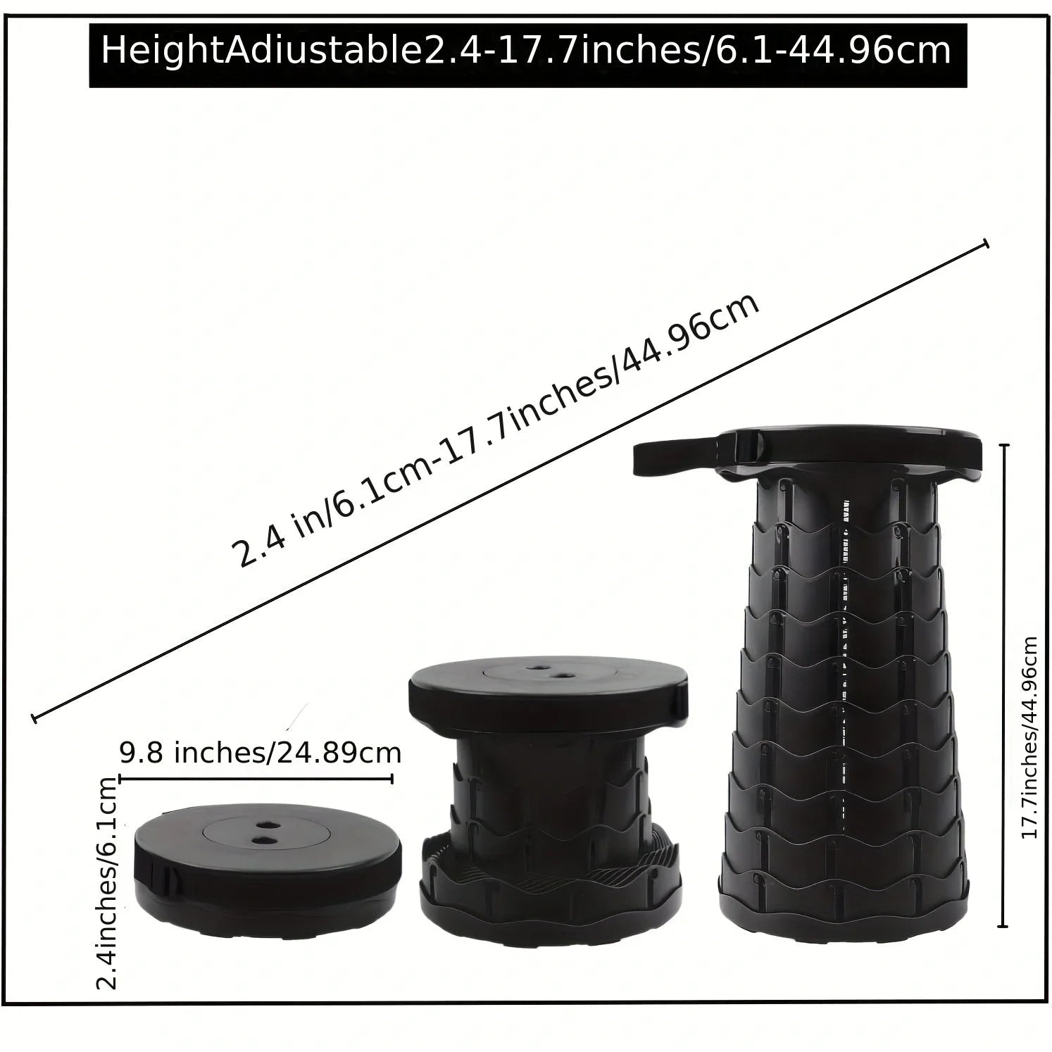 Collapsible Folding Telescopic Stool - TRENDVYO