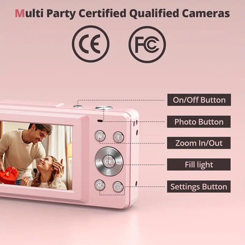 Compact Digital Camera with Retro Design - TRENDVYO