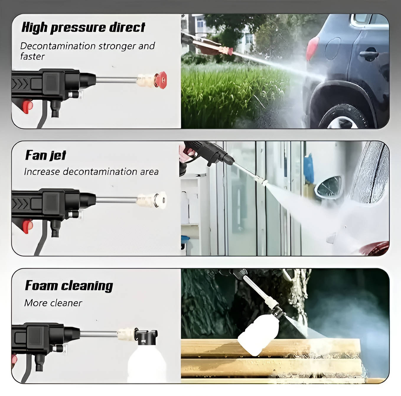 Cordless Portable High Pressure Spray Water Gun Set | Ideal for Cleaning Cars, Patios & Garden Furniture - TRENDVYO