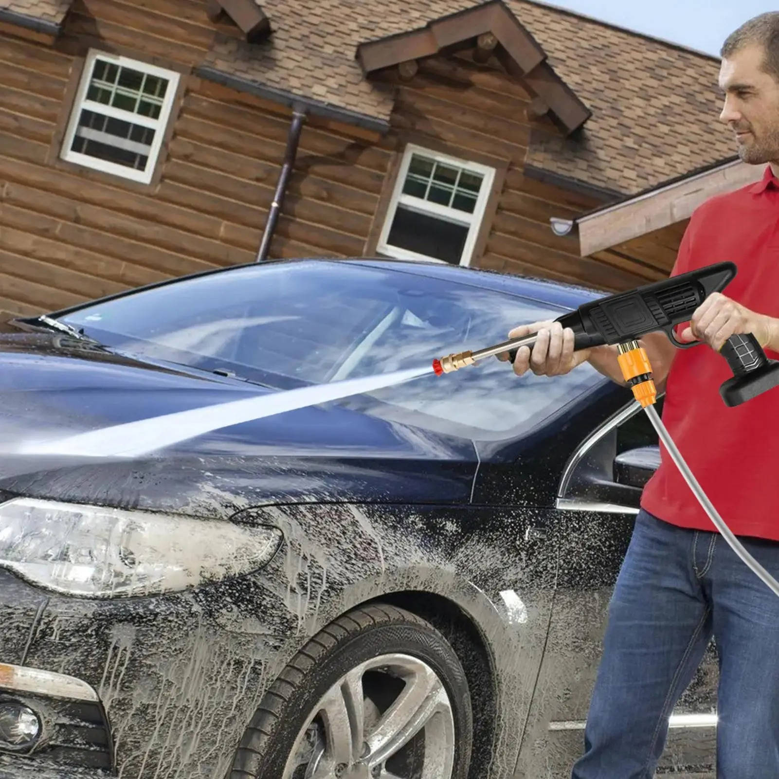 Cordless Portable High Pressure Spray Water Gun Set | Ideal for Cleaning Cars, Patios & Garden Furniture - TRENDVYO