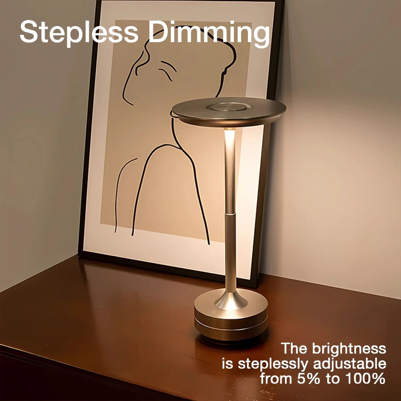 Cordless Table Lamp with Touch Control & Modern Nordic Design - TRENDVYO