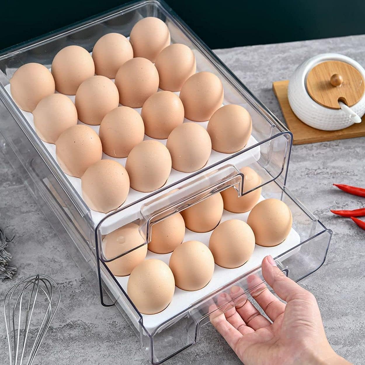 Egg Container Holder For Fridge - TRENDVYO