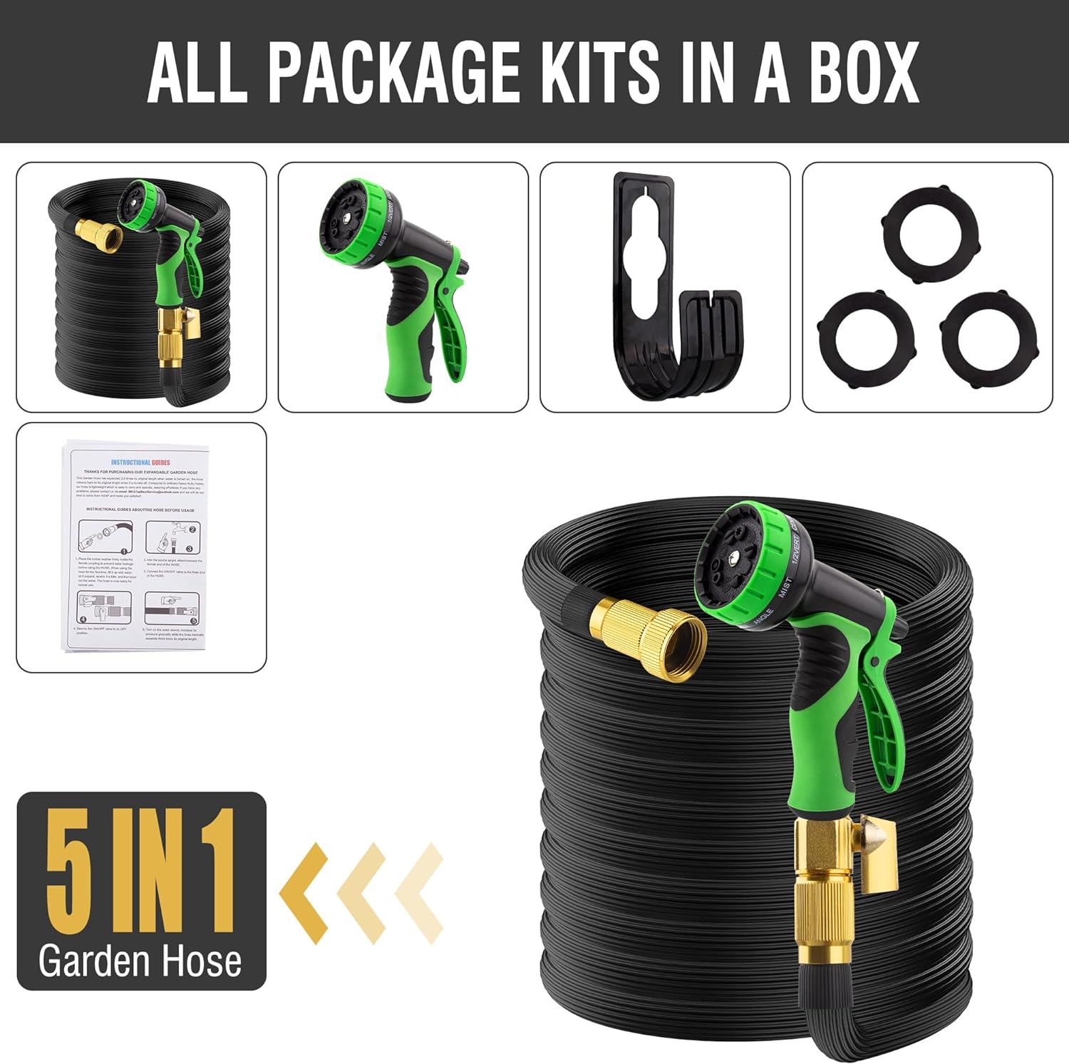 Expandable Garden Hose With 10 Functions Spray Nozzle - TRENDVYO