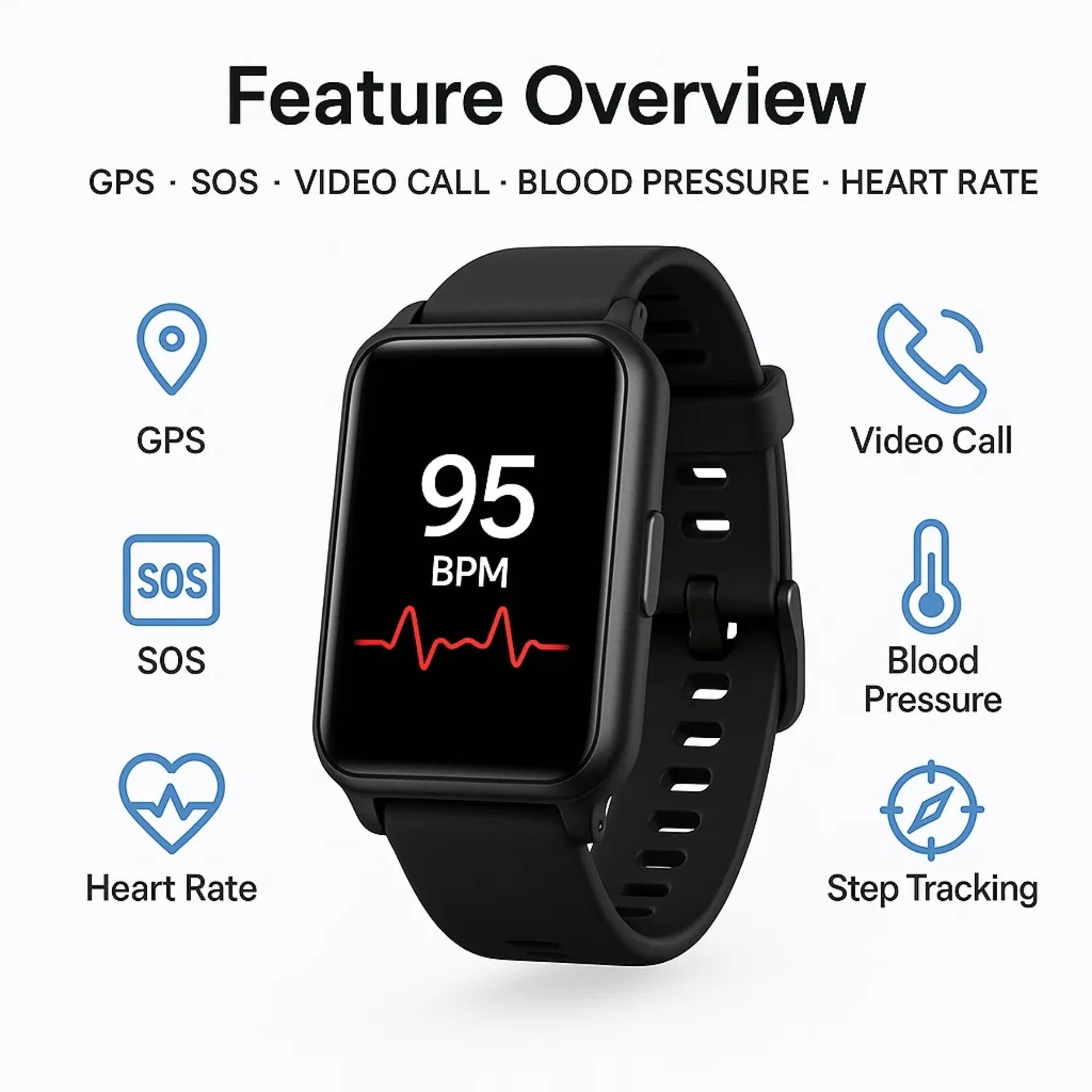 Fall Detection Smartwatch for Seniors - TRENDVYO