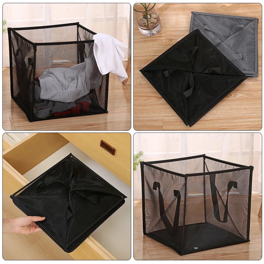 Foldable Mesh Laundry Hamper with Handles - TRENDVYO