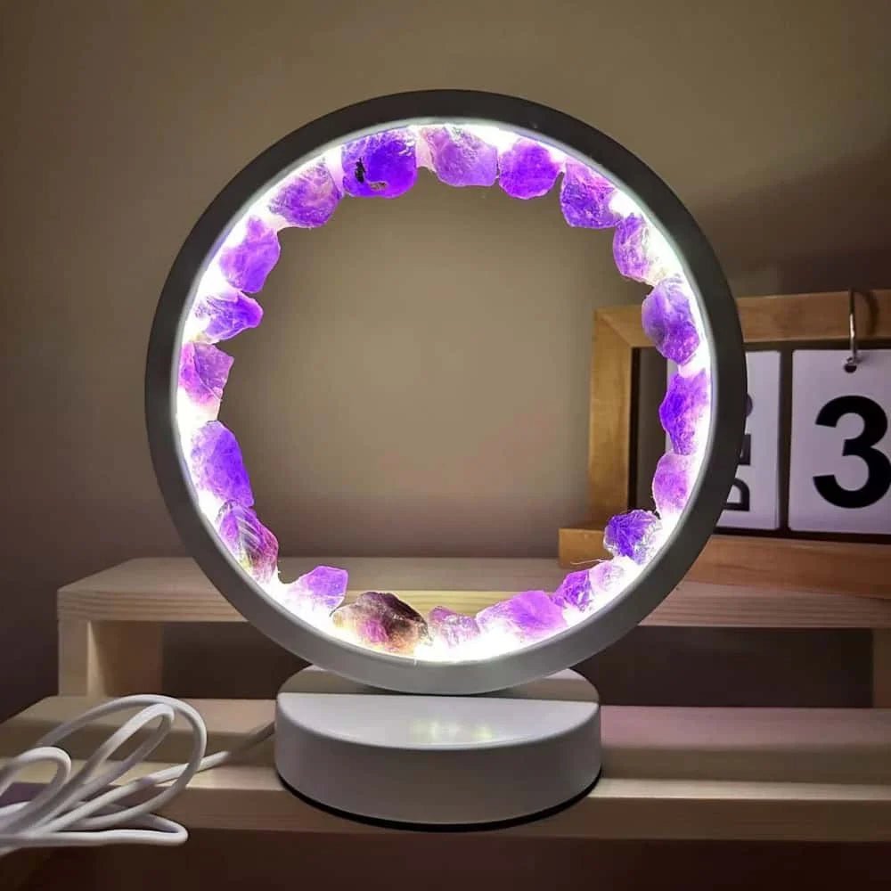 Healing Stone Night Lamp with Crystal Column Design - TRENDVYO
