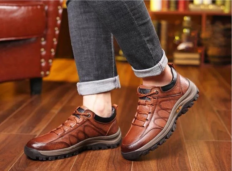 Herren Freizeit Schuhe mit handgenähtem Fußgewölbe- und Rutschschutz, atmungsaktiv