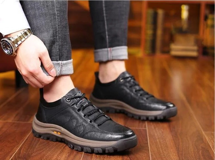 Herren Freizeit Schuhe mit handgenähtem Fußgewölbe- und Rutschschutz, atmungsaktiv