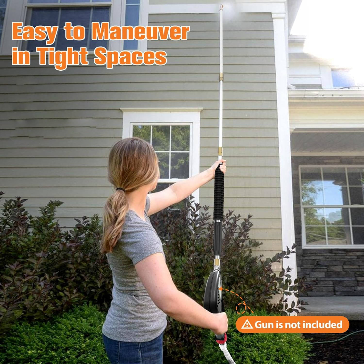 4000 PSI Telescoping High-Pressure Power Washer Extension Wands for Gutter & Roof Drainage & Wall Cleaning