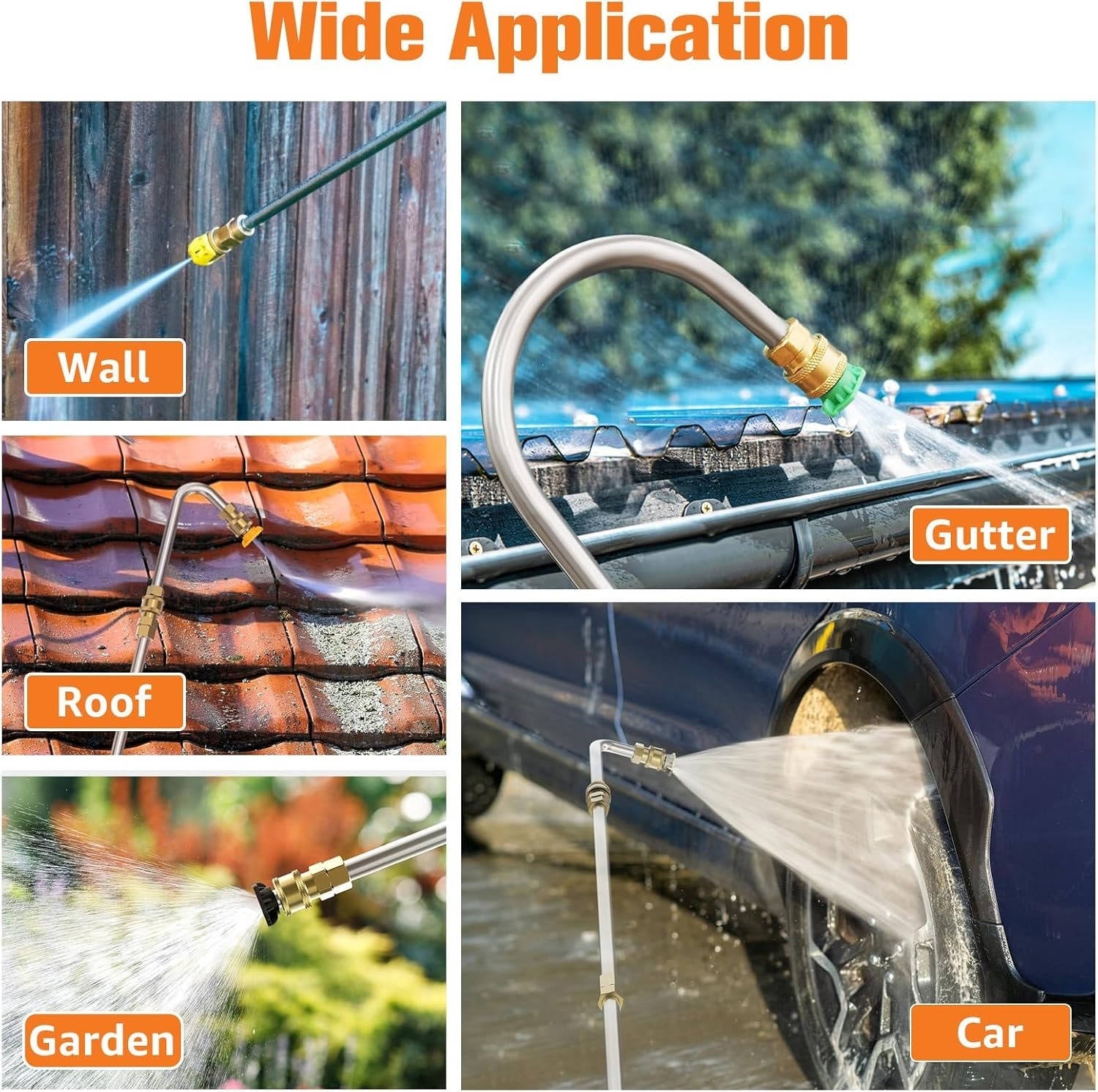 4000 PSI Telescoping High-Pressure Power Washer Extension Wands for Gutter & Roof Drainage & Wall Cleaning