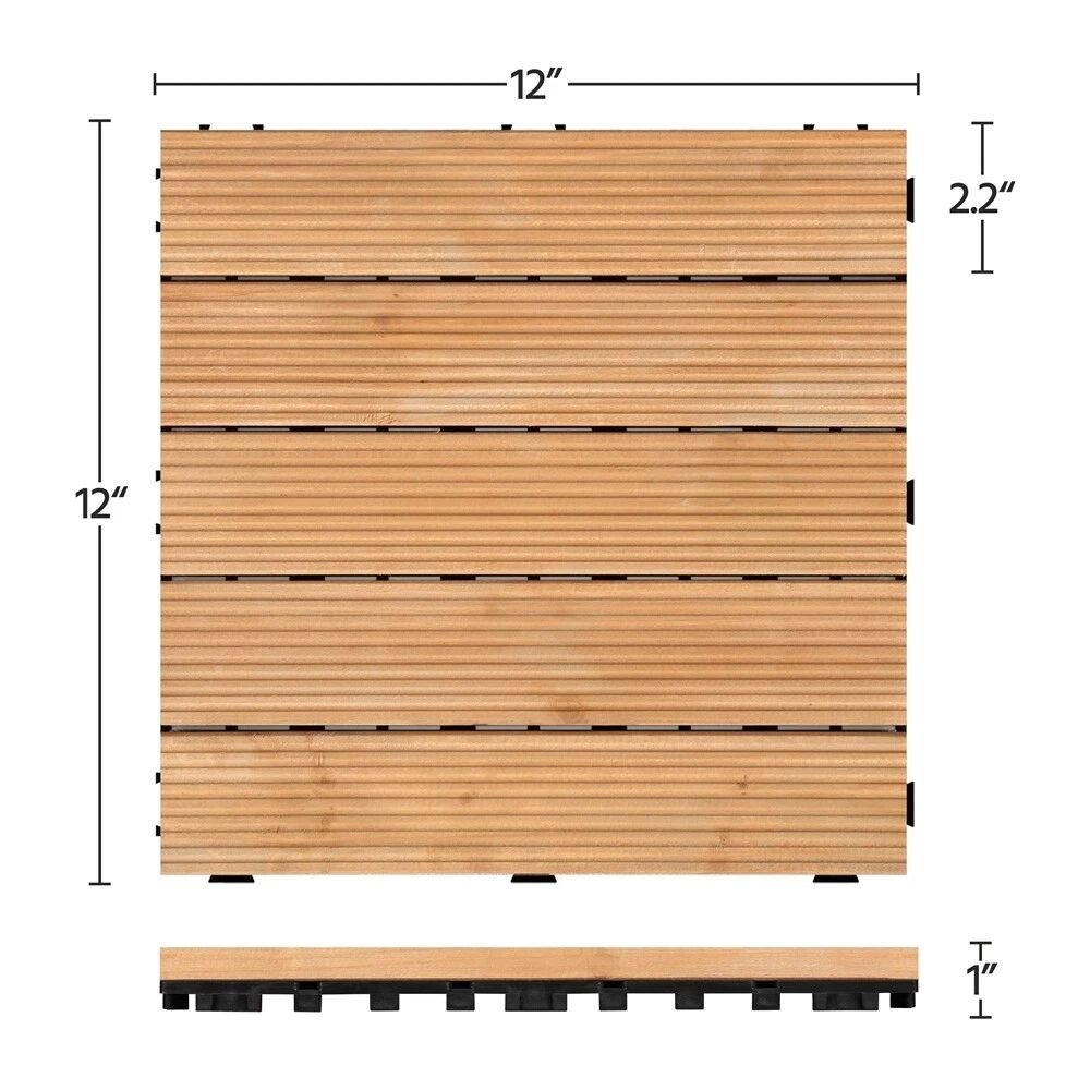 Interlocking Outdoor Patio Wood Flooring Deck Tiles 27Pcs - TRENDVYO