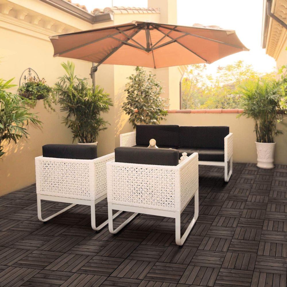 Interlocking Outdoor Patio Wood Flooring Deck Tiles 27Pcs - TRENDVYO