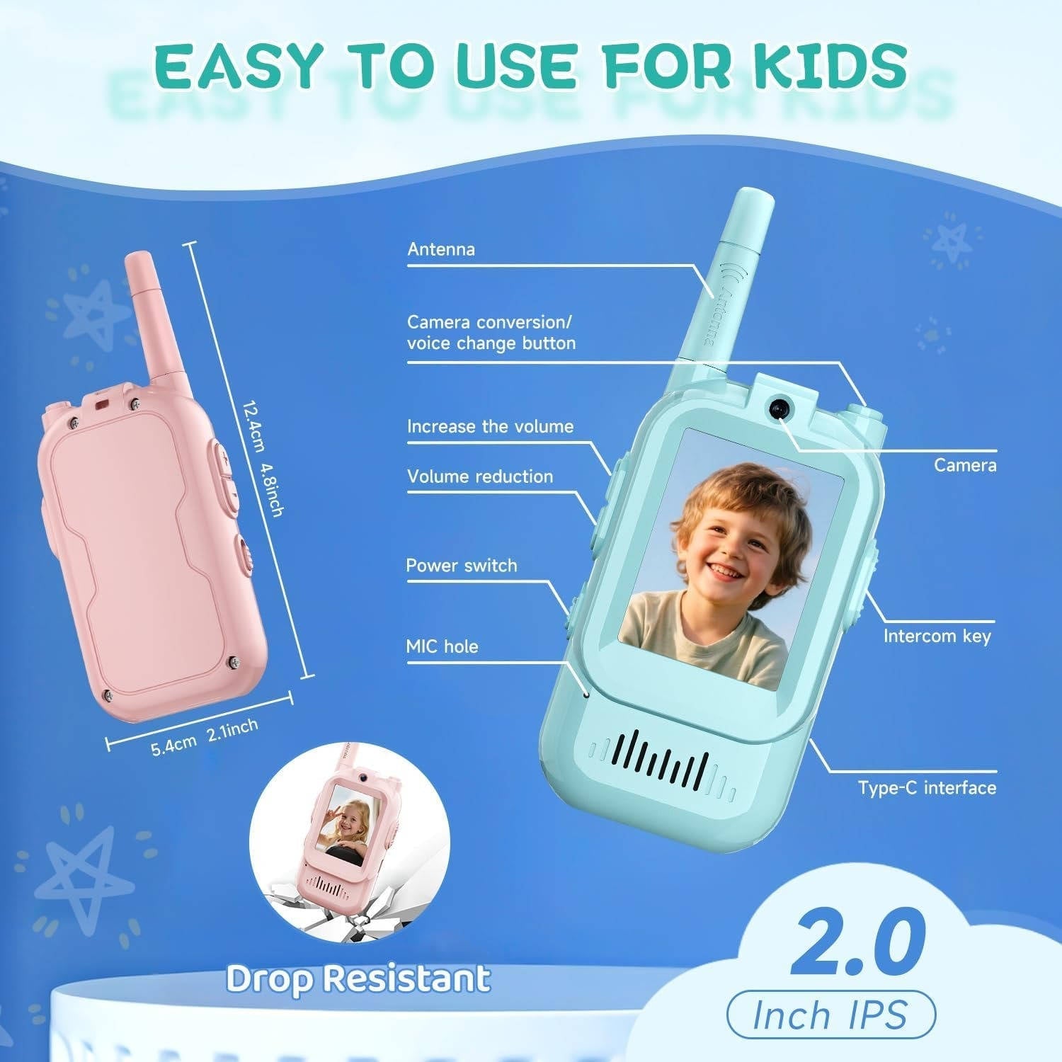 Kids Walkie Talkies Video Voice & Chat 2 Set - TRENDVYO