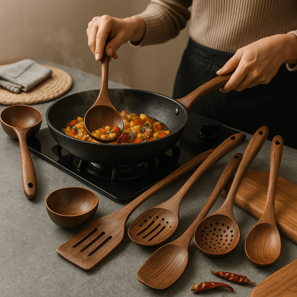 Kitchen set made of natural teak wood - TRENDVYO