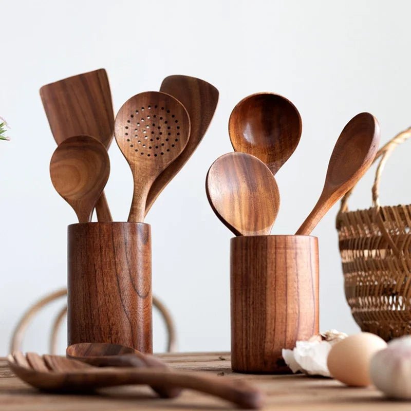 Kitchen set made of natural teak wood - TRENDVYO