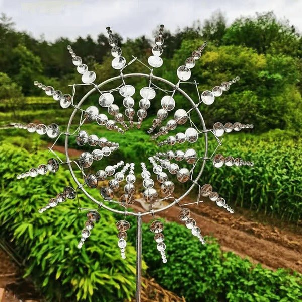 Metal Garden Windmill - Dual Motion Decorative Wind Spinner for Unique Garden Decor & Perfect Gift - TRENDVYO