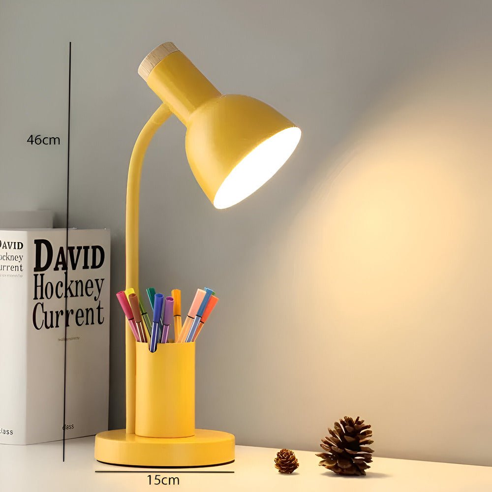 Modern Nordic LED table lamp with stylish pen holder - TRENDVYO