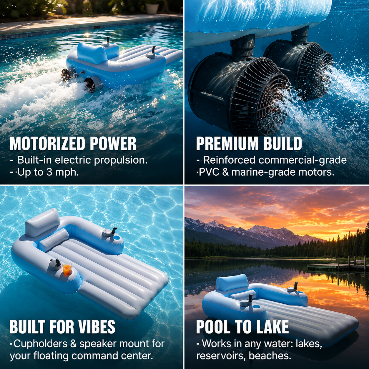 Motorized Pool Lounger Pro - TRENDVYO
