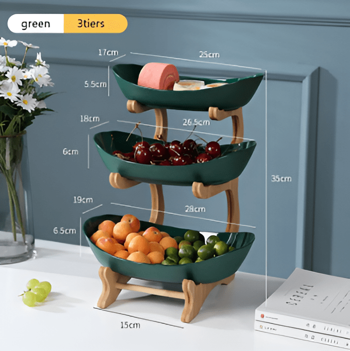 Multi-tiered wooden fruit bowl - TRENDVYO