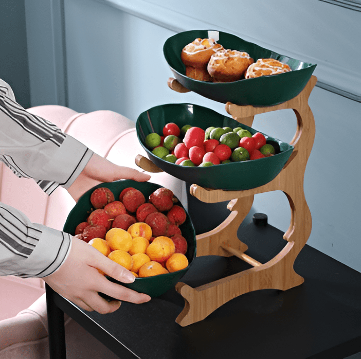 Multi-tiered wooden fruit bowl - TRENDVYO