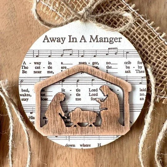 Nativity-Themed Music Sheet Ornament Collection - TRENDVYO