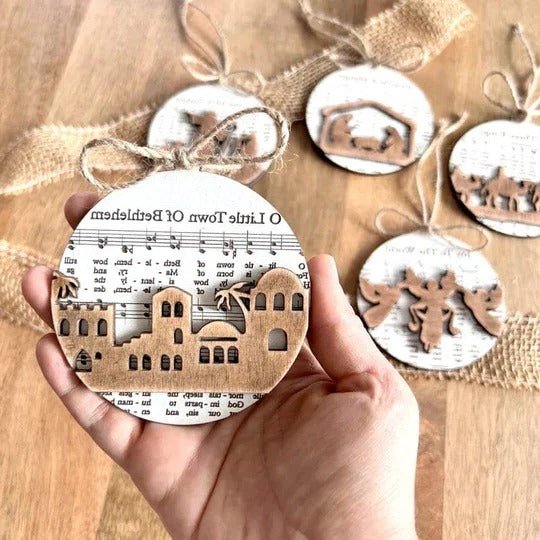 Nativity-Themed Music Sheet Ornament Collection - TRENDVYO