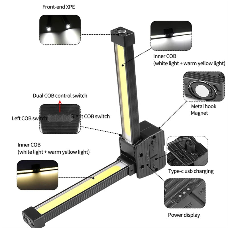 Rechargeable COB LED Work Light - TRENDVYO