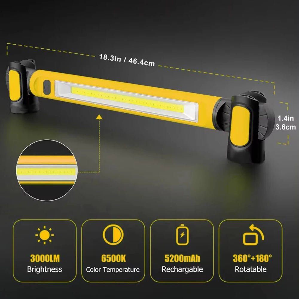 Rechargeable LED Work Light with Magnetic Base - TRENDVYO