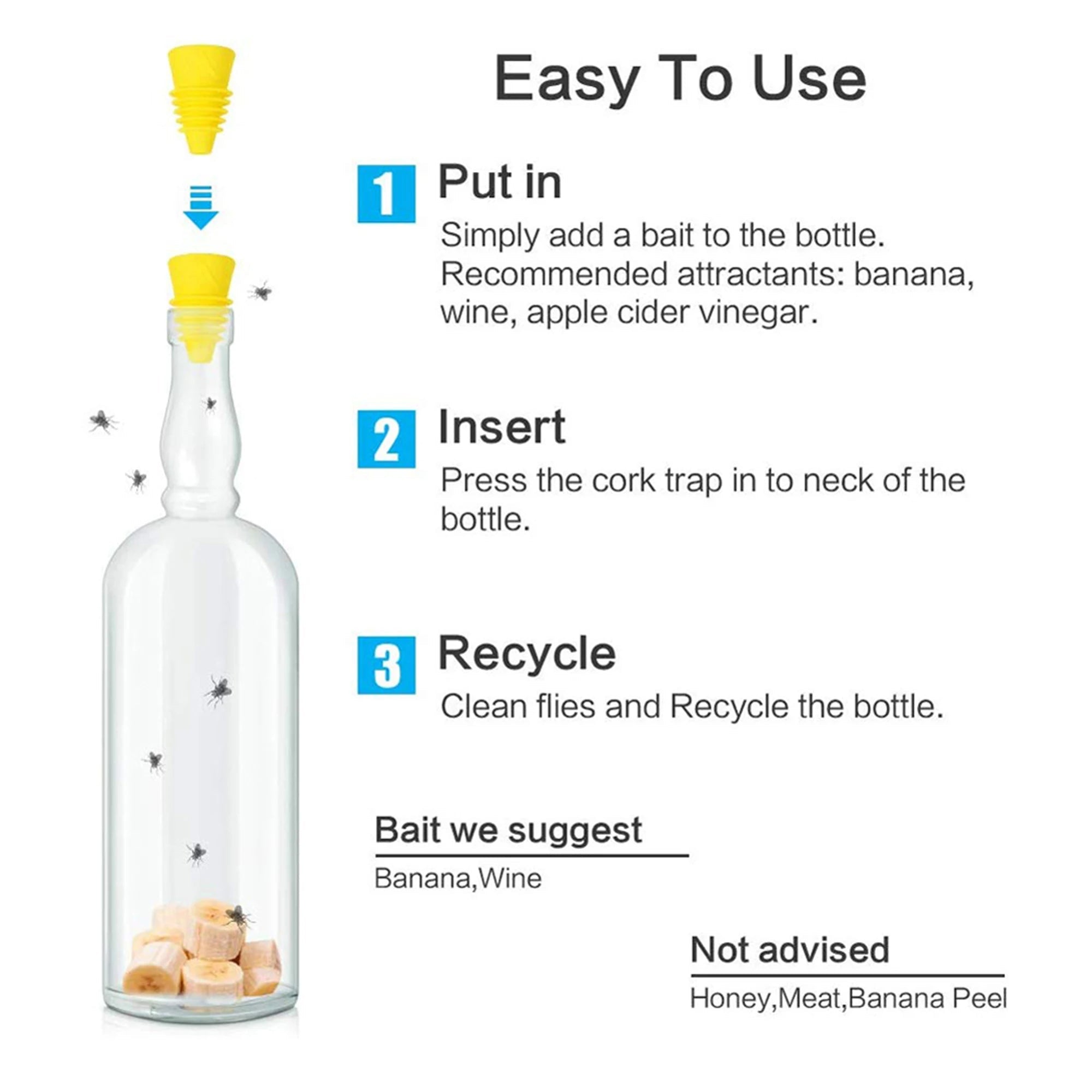 Reusable Silicone Fruit Fly Trap Funnel - TRENDVYO